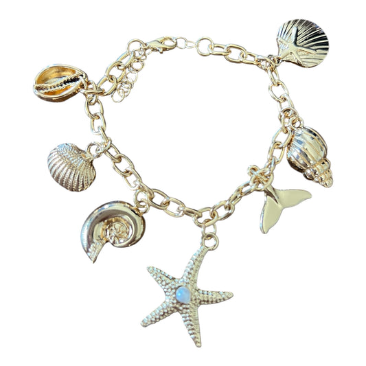 Starfish charm bracelet faux gold