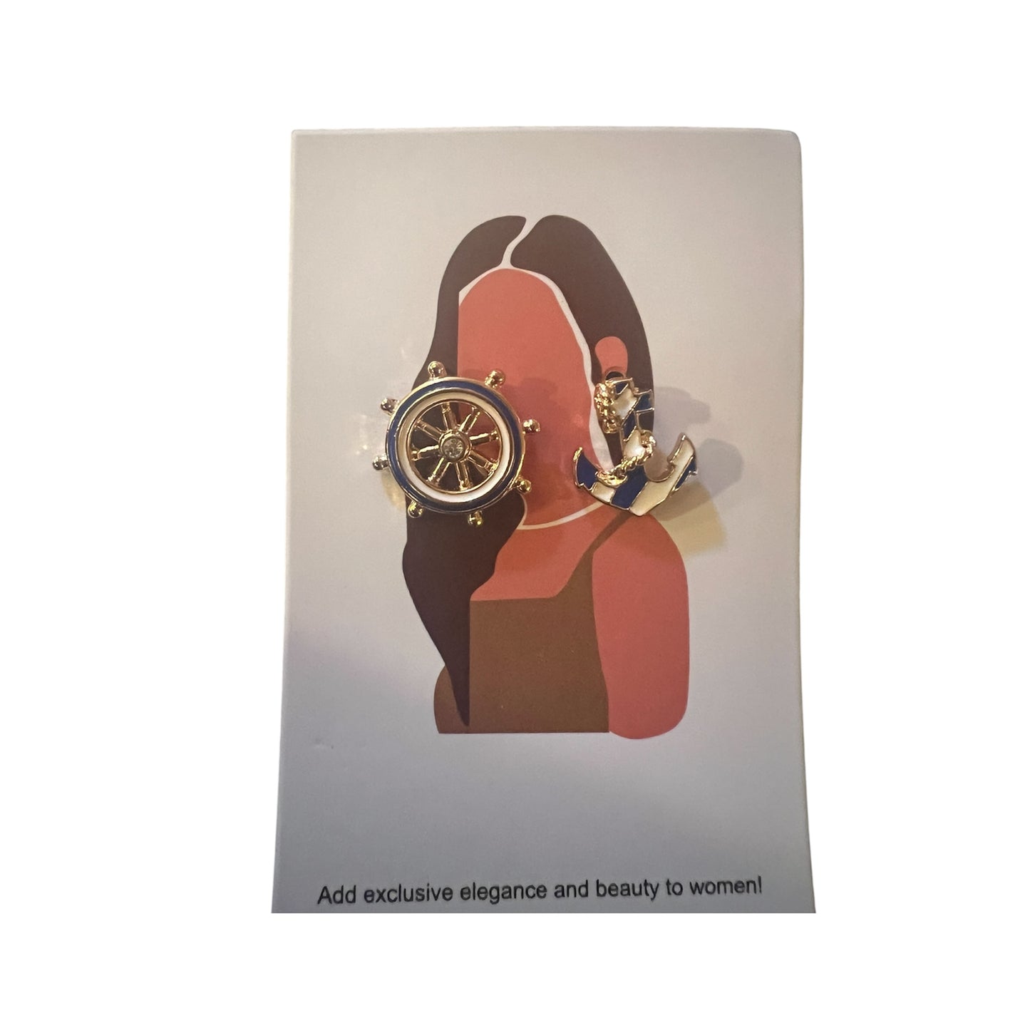 Anchor and Wheel earring set