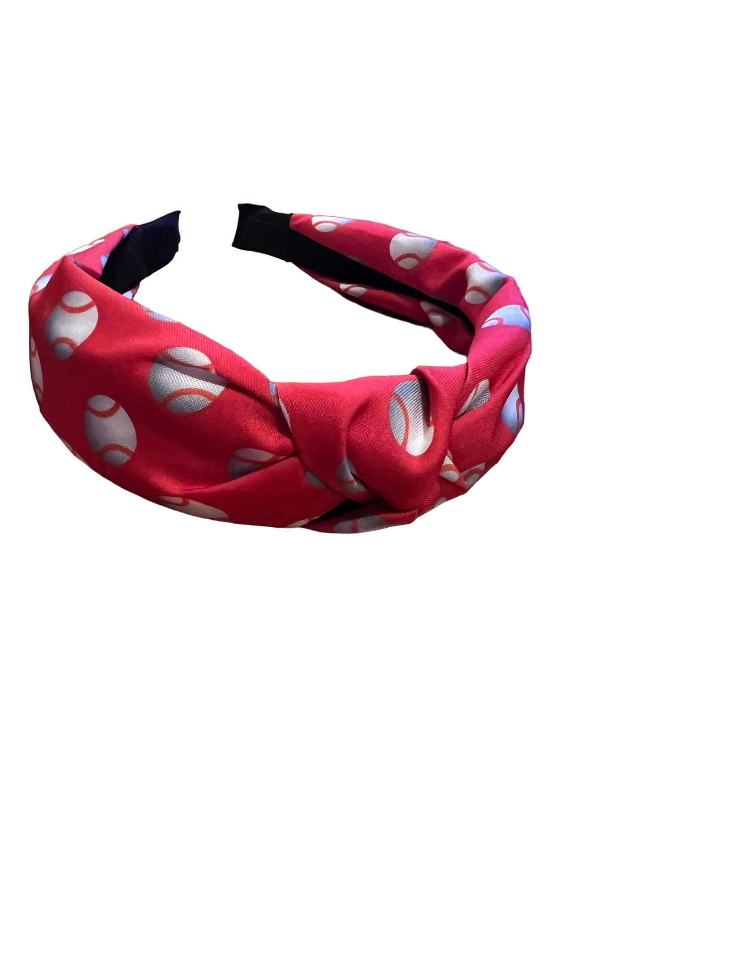 Red Baseball printed headband