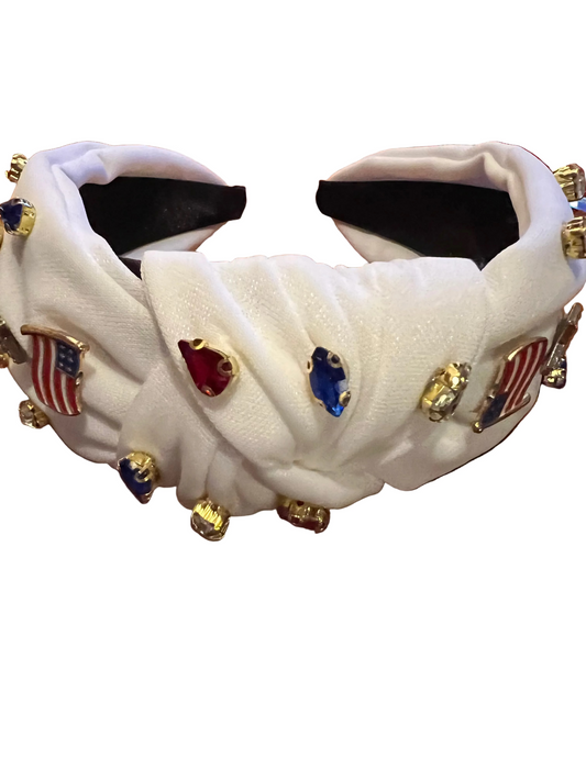 White American flag wide headband