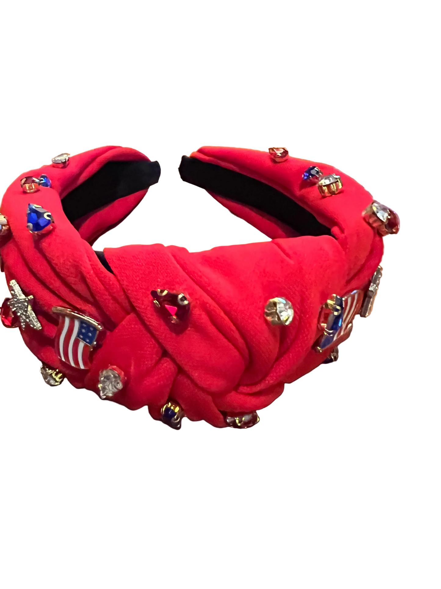 Red American flag wide headband
