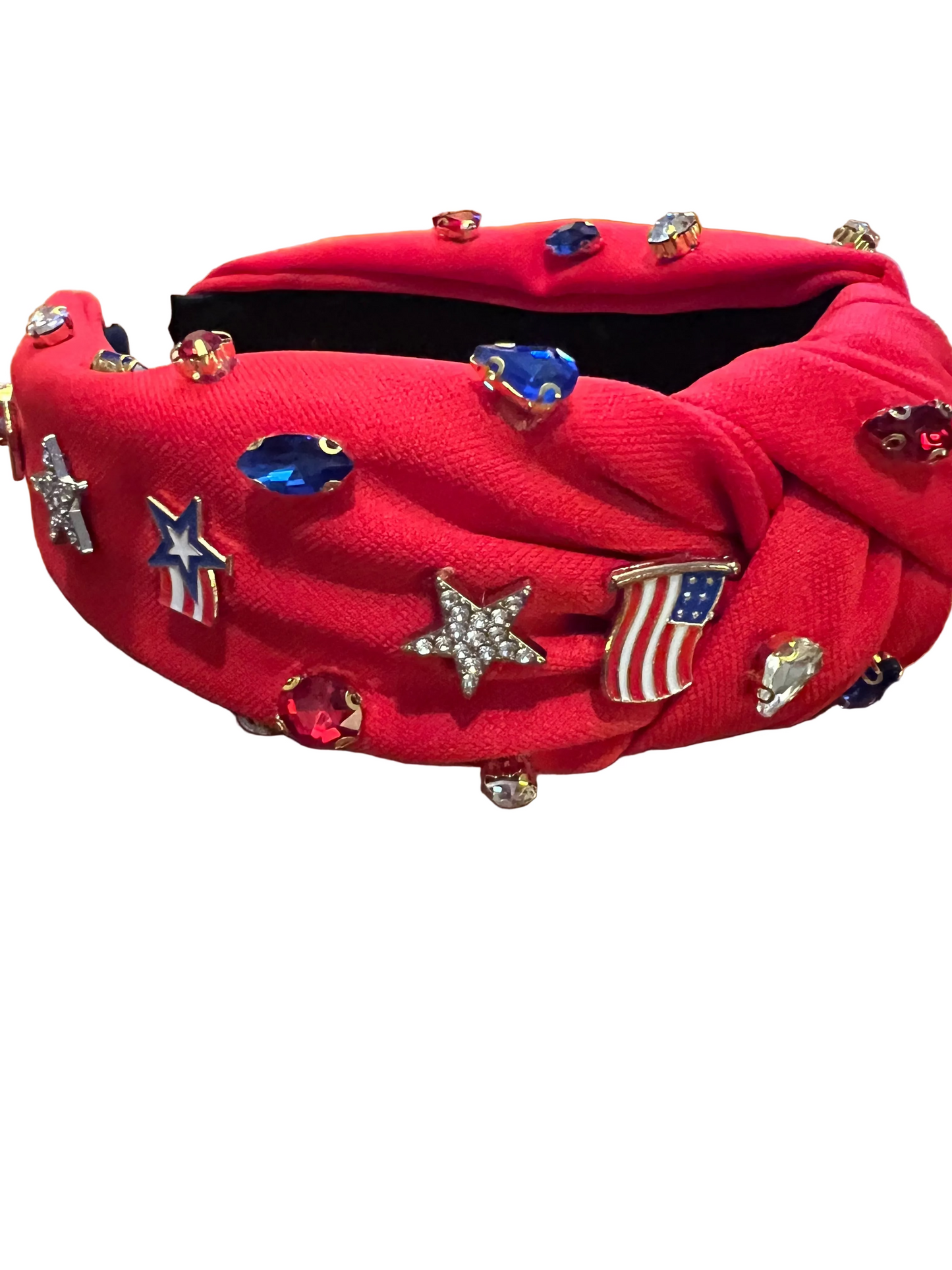 Red American flag wide headband