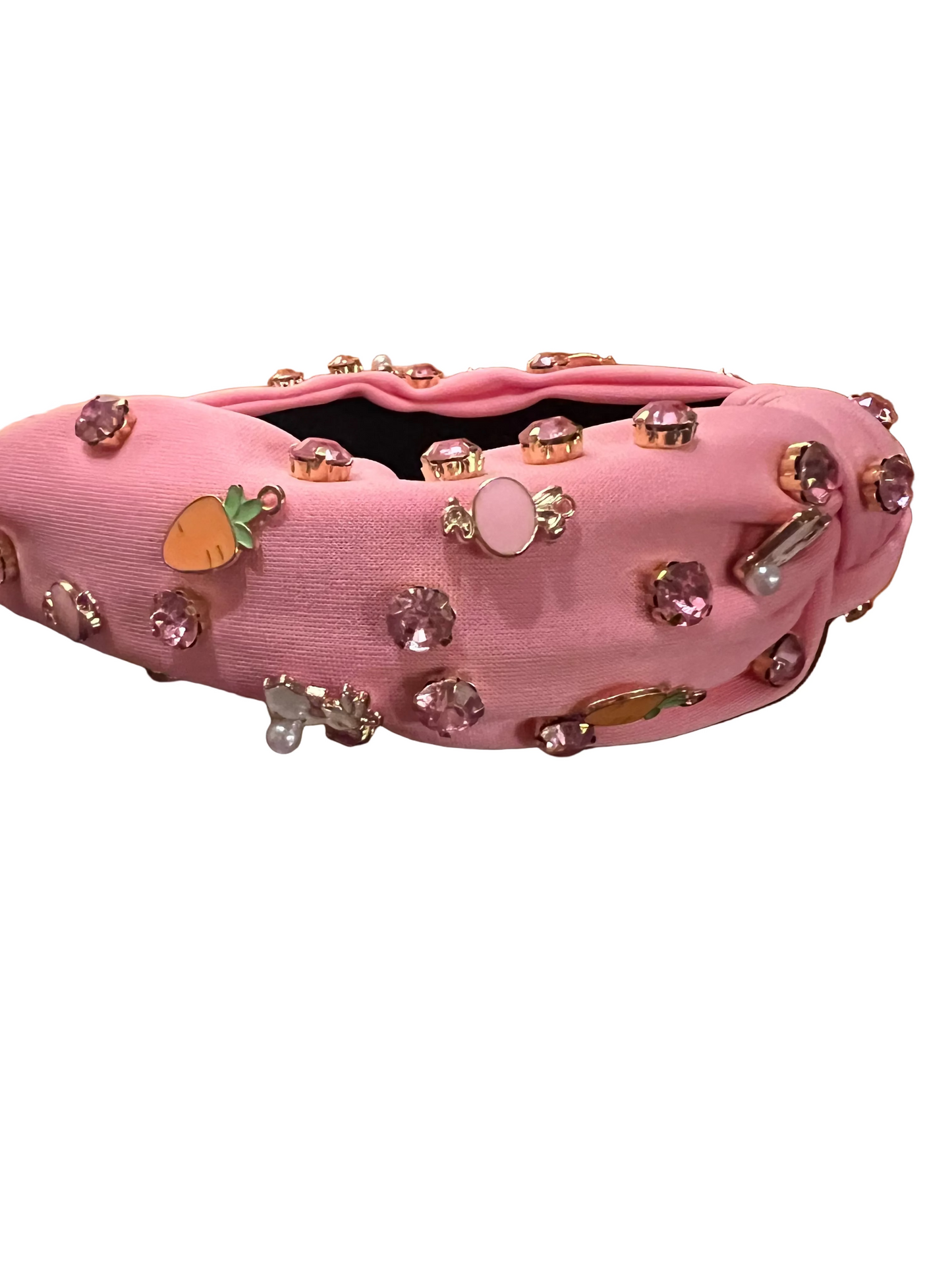 Pink bunny and carrot headband