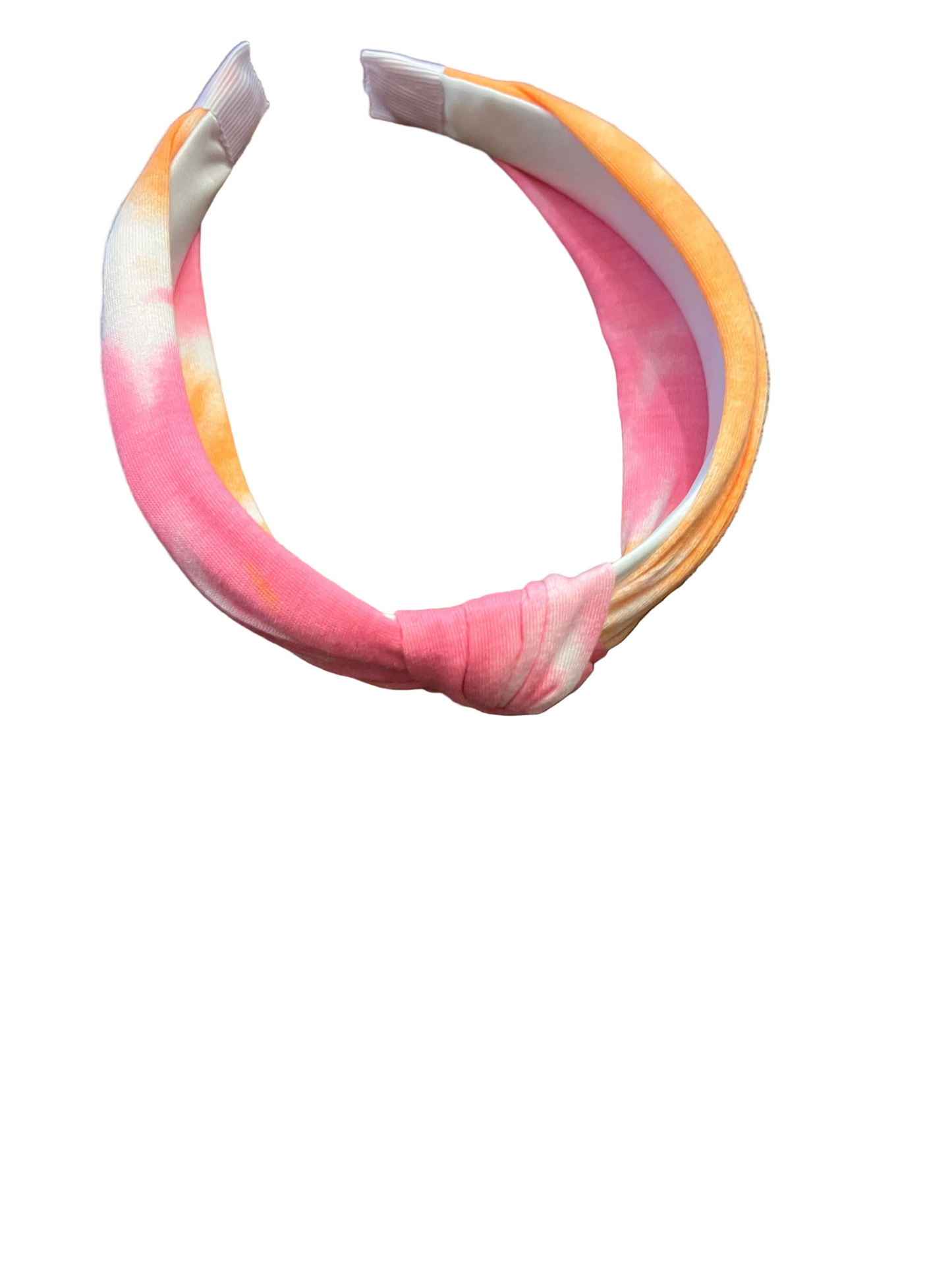 Pink and orange tied dyed headband
