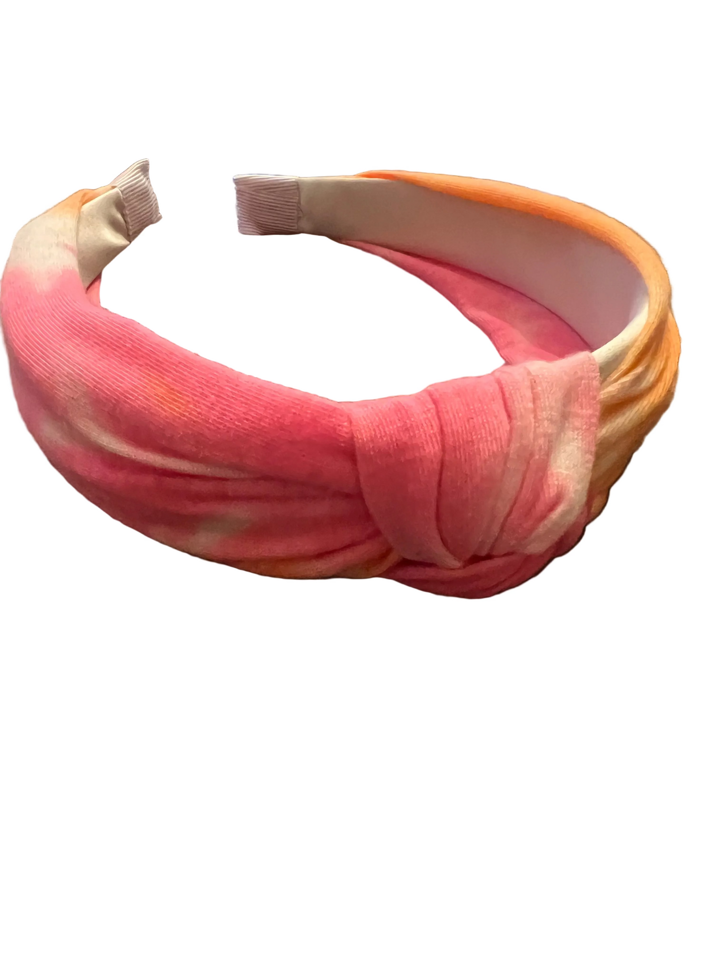 Pink and orange tied dyed headband