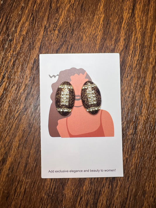 Football stud earrings