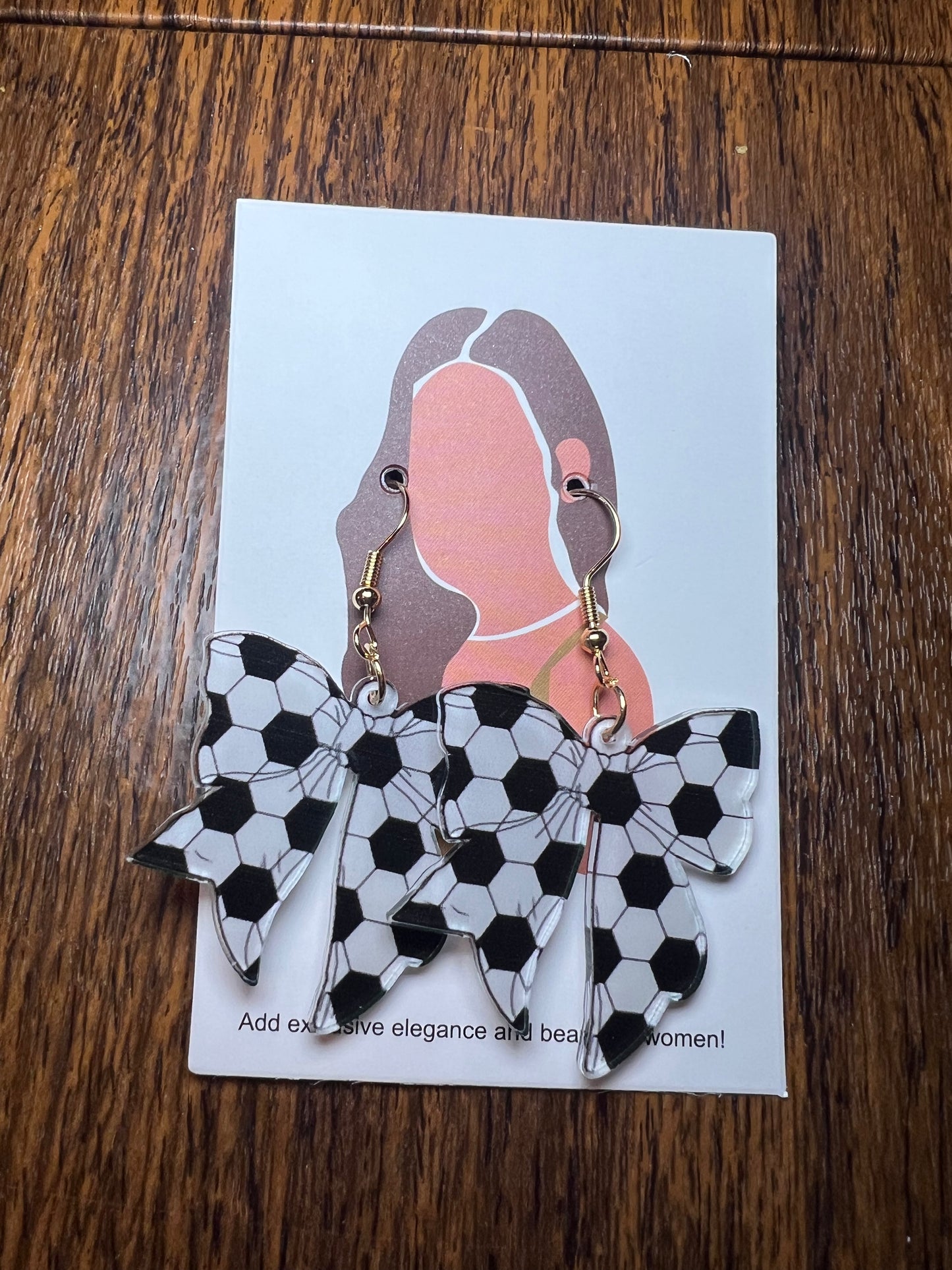Soccer bow earrings