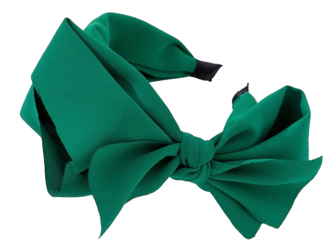 Side Bow Headband Solid Green