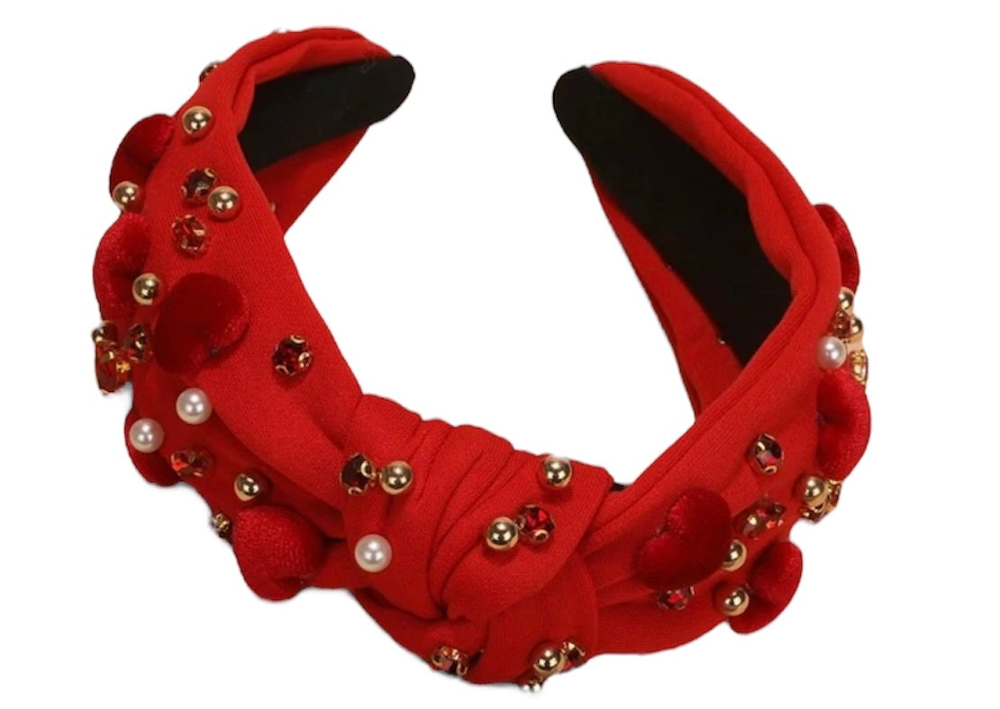 Red Valentine’s Day Heart Decor Knot Headband