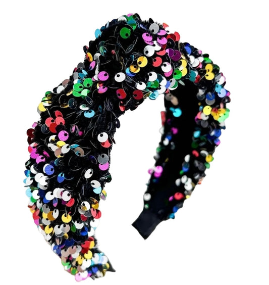 Multicolor Sequin Decor Knot Headband